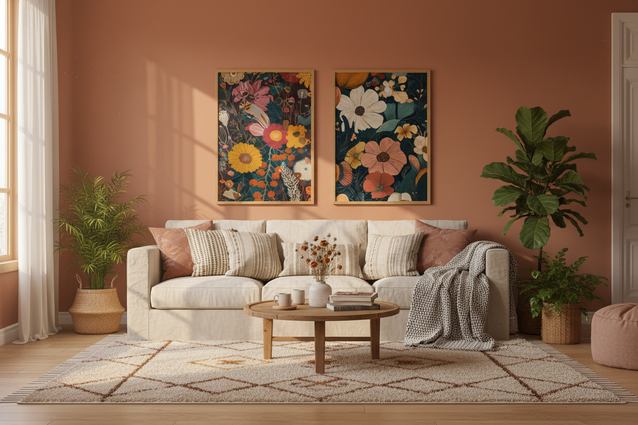 Aranżacja botaniczna – boho terakota