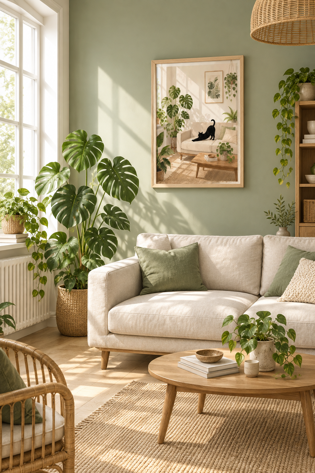 Aranżacja wnętrza – Black Cat & Plants