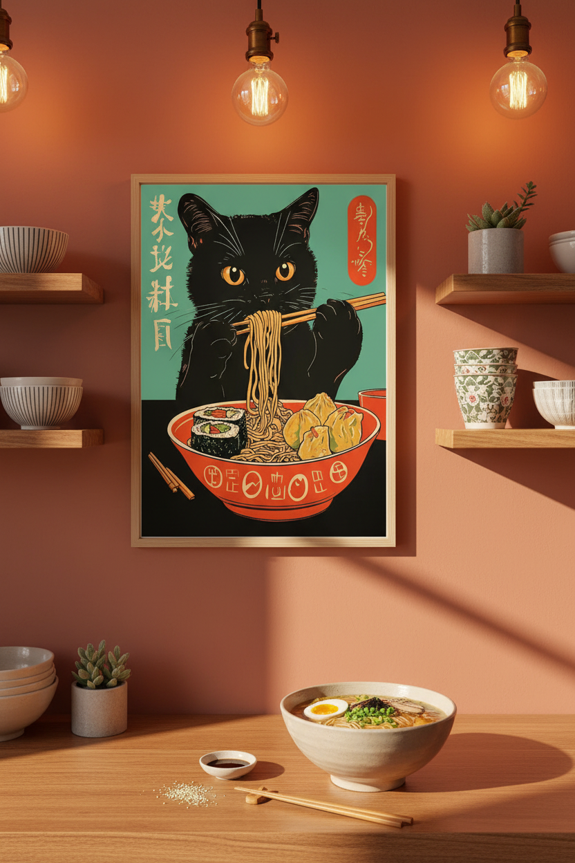 Aranżacja wnętrza – Ramen Cat