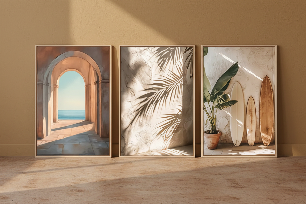Boho Coastal Triptych – plakaty oparte o ścianę v2
