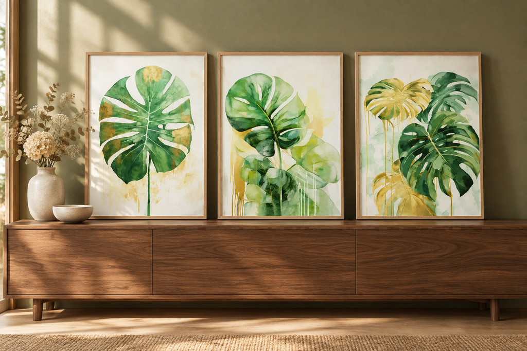 Botaniczny zestaw na komodzie