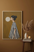 Bubble Girl leaning mockup