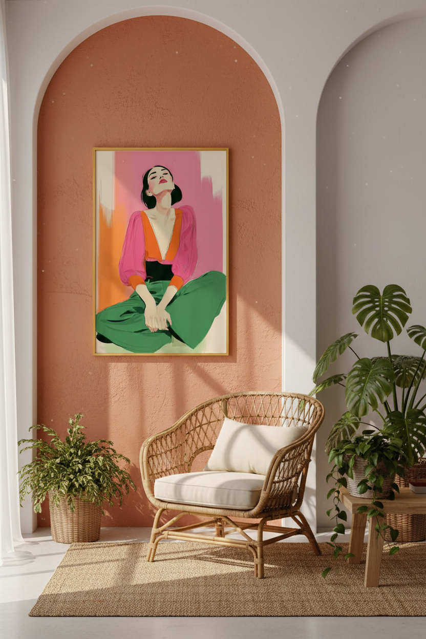 Color Block Woman – mockup śródziemnomorski