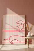 Dachshund poster leaning mockup