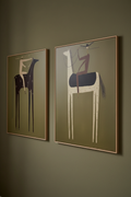 Equestrian poster leaning against wall