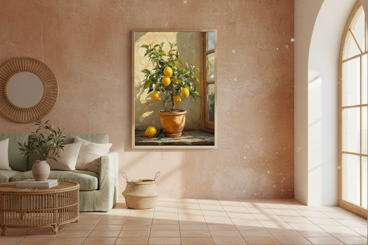 Lemon Tree Poster – interior mockup