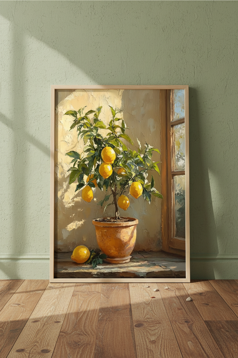 Lemon Tree Poster – wall mockup