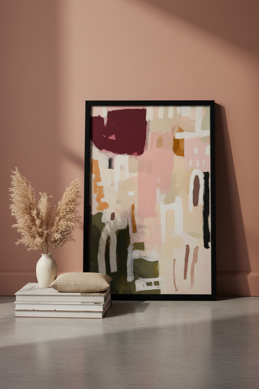 Mockup – plakat oparty o ścianę