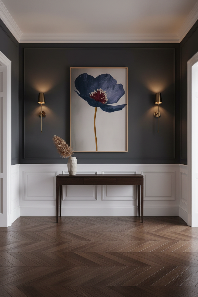 Plakat Blue Poppy – korytarz antracyt