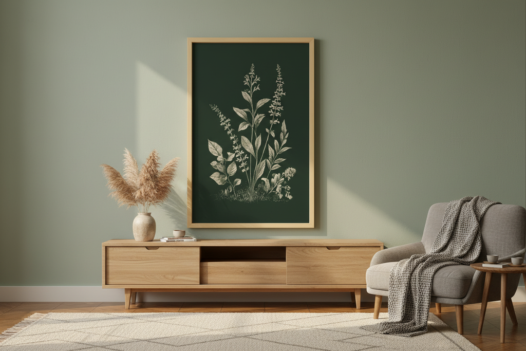 Plakat botaniczny – aranżacja wnętrza