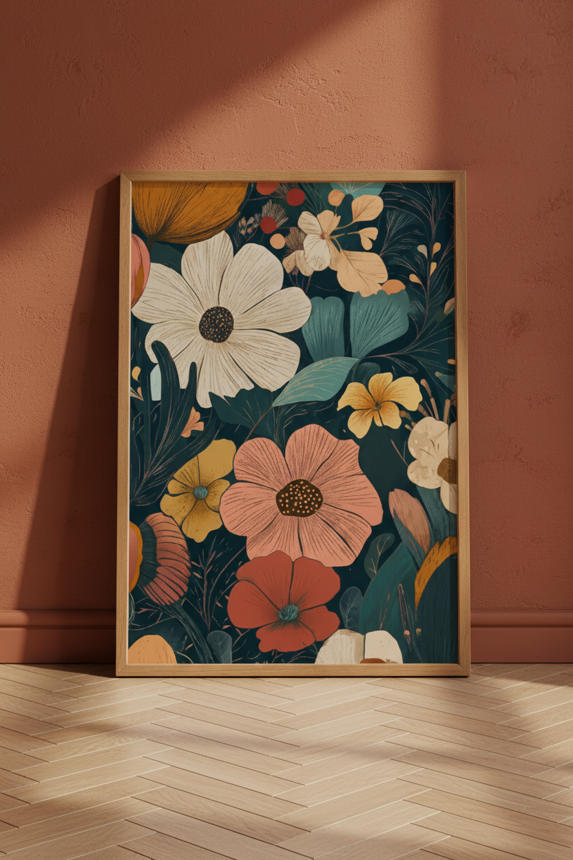 Plakat botaniczny prawy – terakota