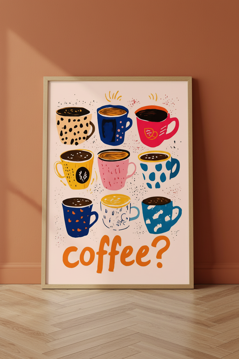 Plakat Coffee – oparty o ścianę