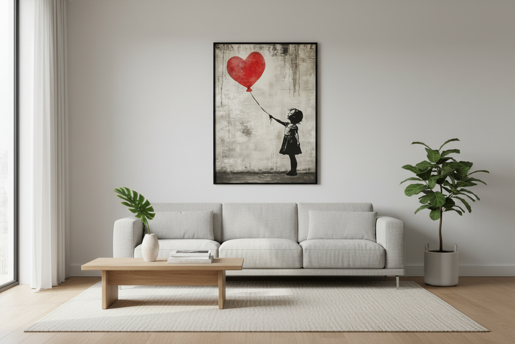Plakat Girl with Balloon – aranżacja wnętrza