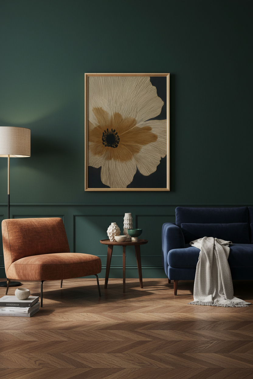 Plakat Golden Flower – mockup wnętrze