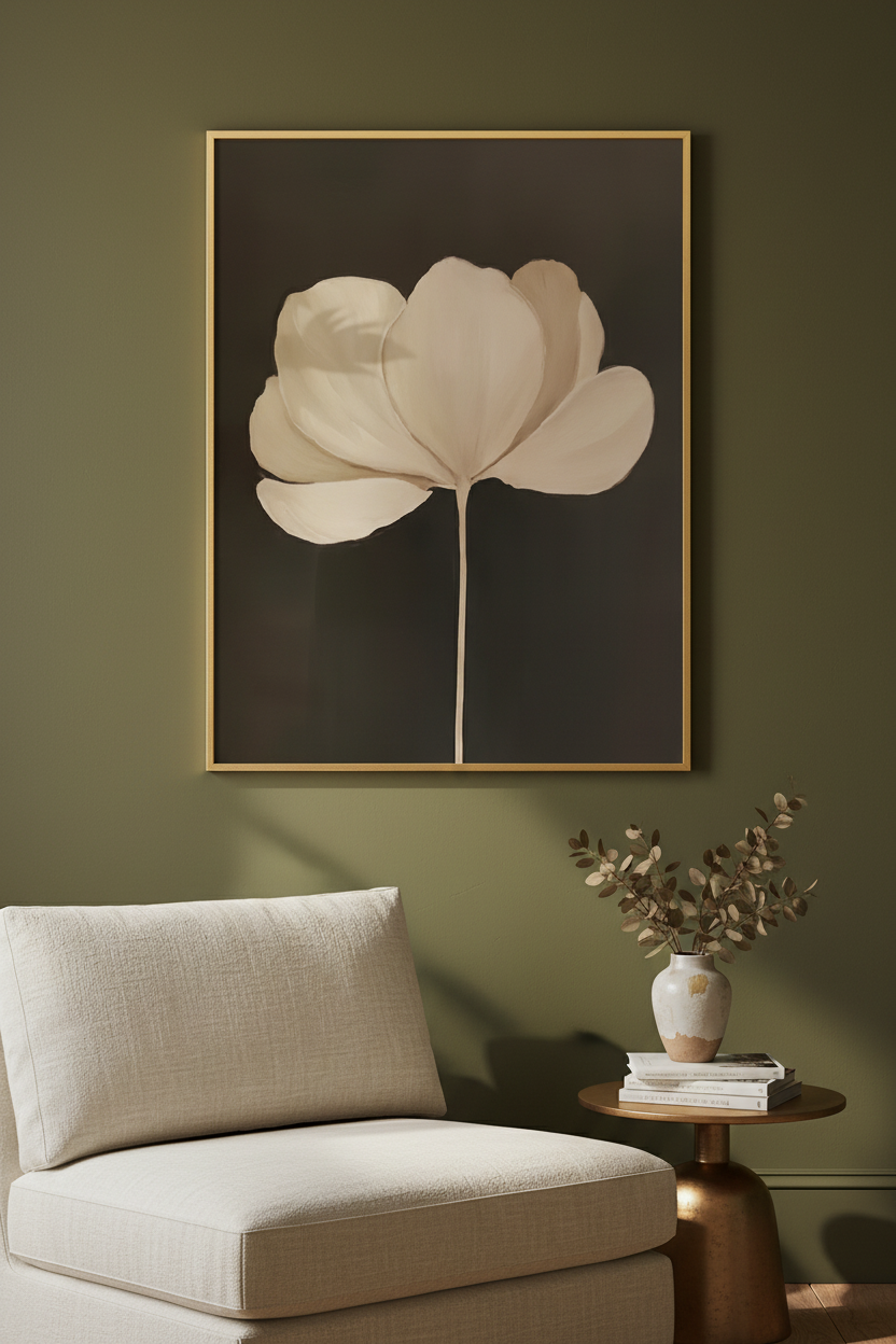 Plakat Ivory Magnolia – aranżacja wnętrza