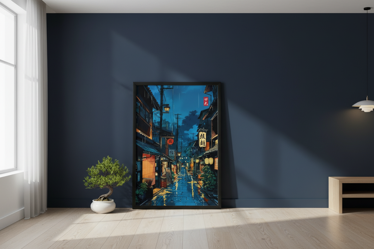 Plakat Japanese Street aranżacja wnętrza