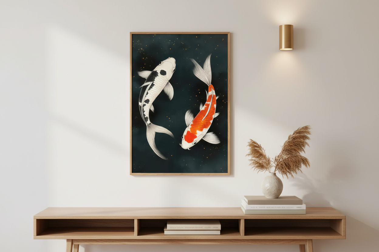 Plakat Koi – aranżacja salonu