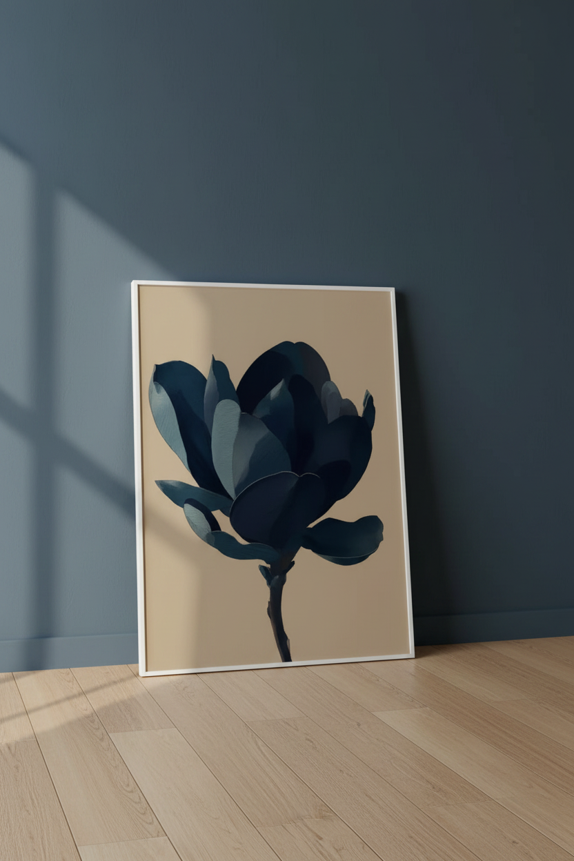 Plakat Magnolia – oparty o ścianę