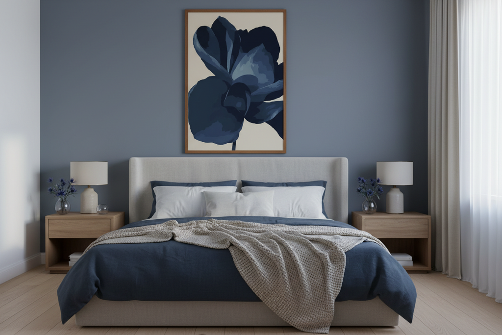 Plakat Navy Flower – sypialnia