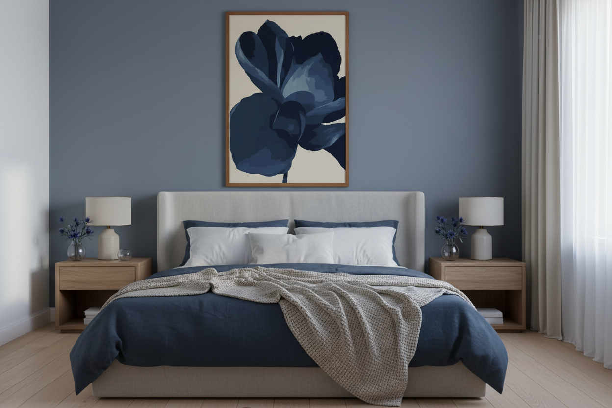 Plakat Navy Flower – sypialnia