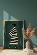 Plakat oparty o ścianę – Striped Woman
