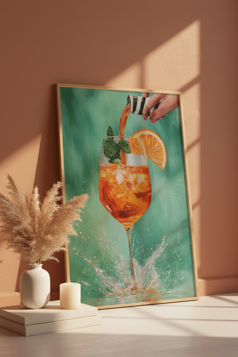 Plakat oparty o ścianę