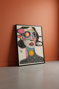 Plakat Pop Art – oparty o terakotową ścianę