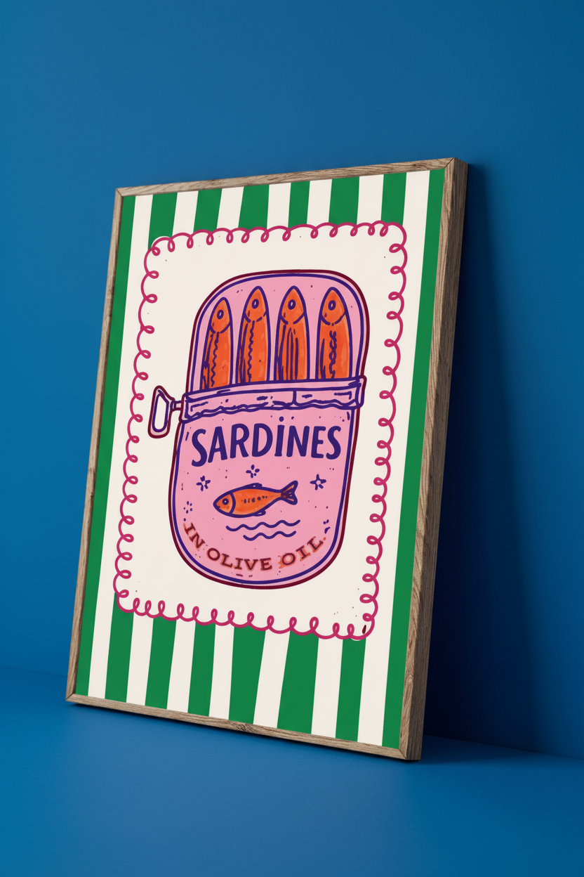 Plakat Sardines oparty o ścianę