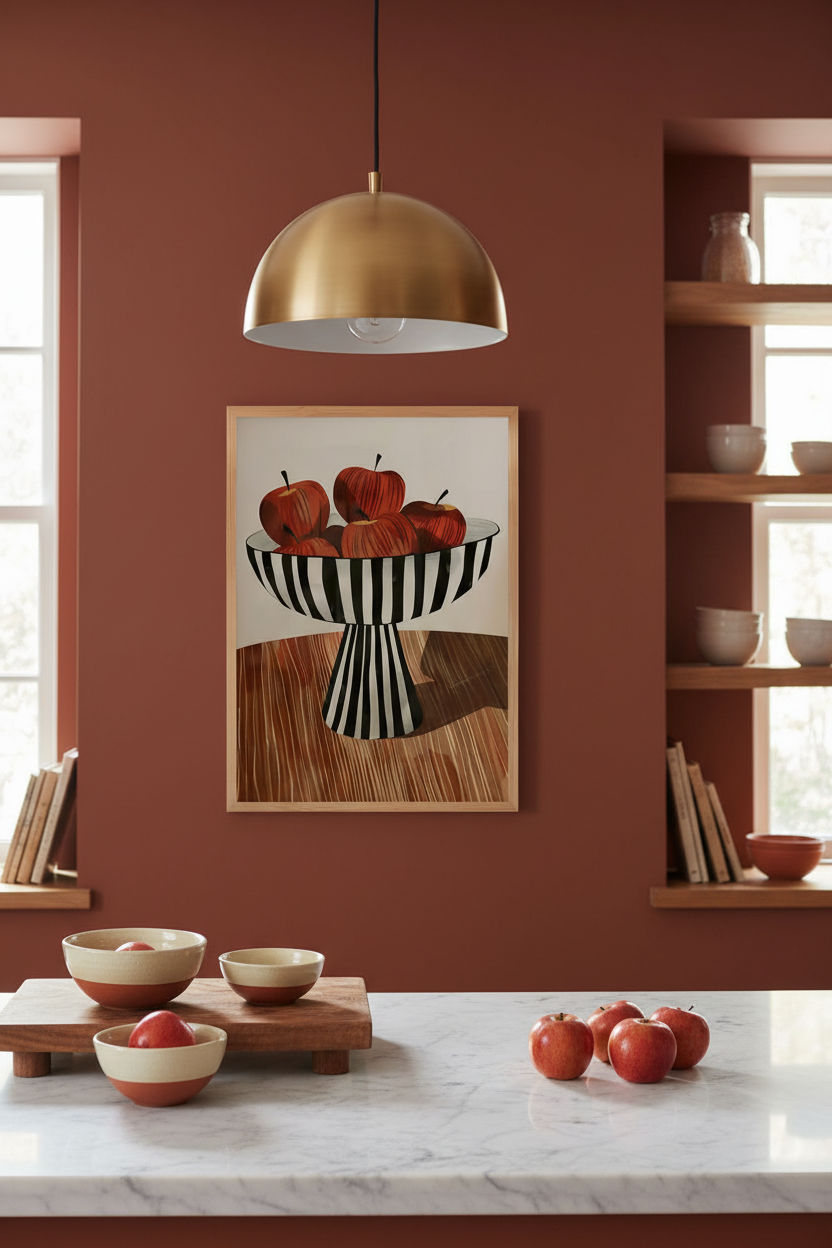 Plakat w aranżacji wnętrza – Apple Bowl