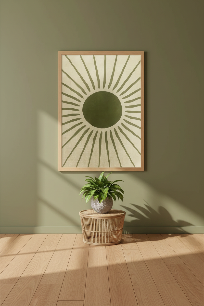 Plakat w aranżacji wnętrza – Olive Sun