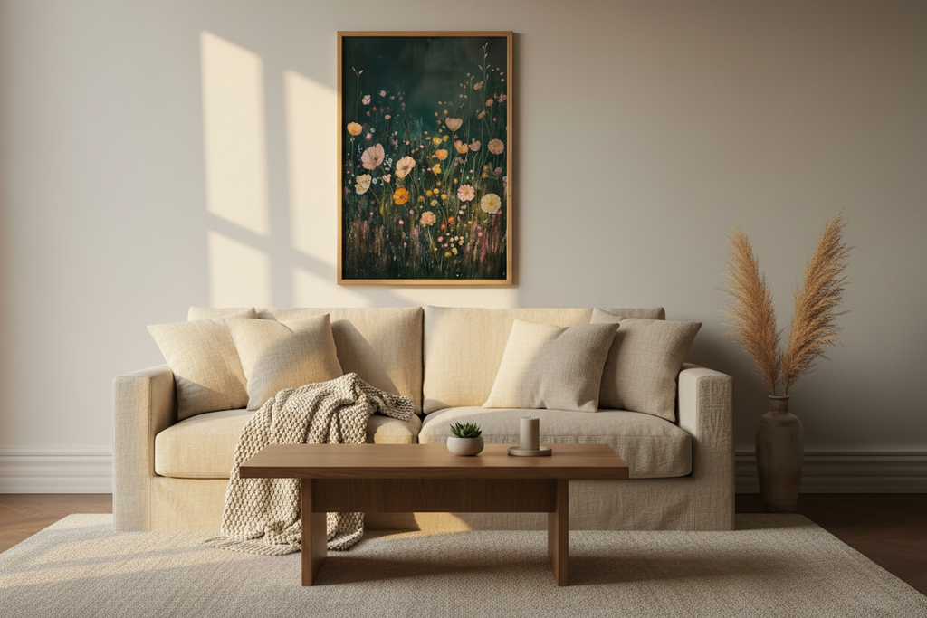 Plakat Wildflowers w przytulnym salonie