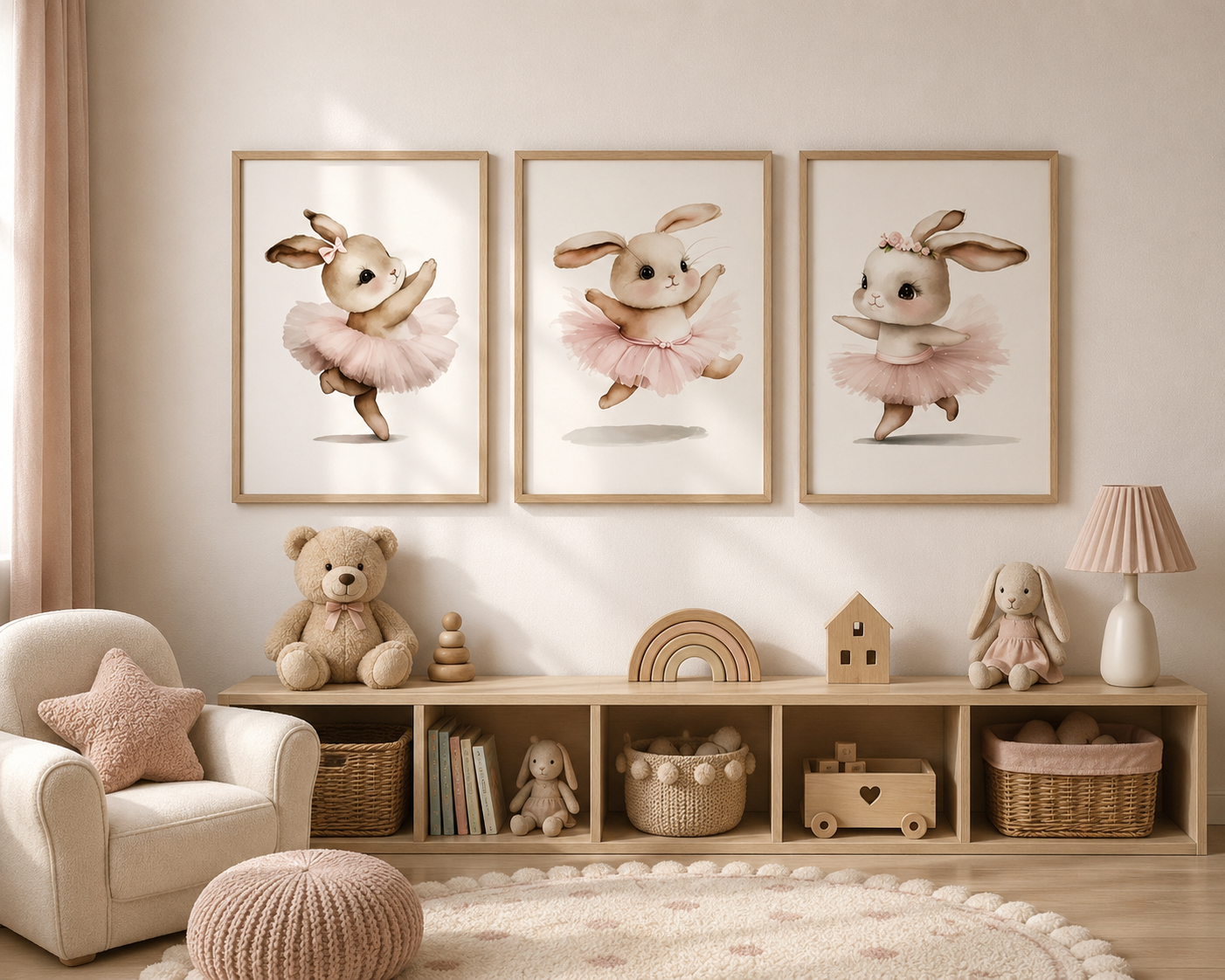 Zestaw 3 plakatów Little Ballerina Bunnies Poster Set