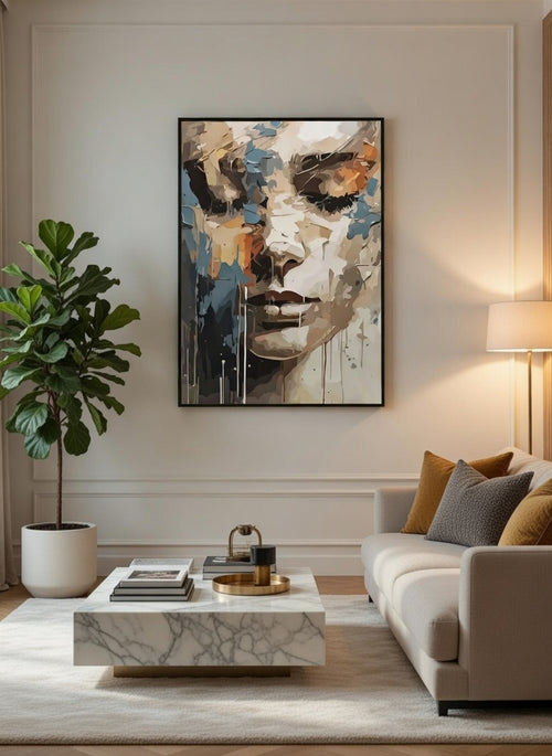 Plakat Abstract Face – Abstrakcyjny Portret Kobiety | Abstract Expressionism Urban Fine Art Contemporary Dekoracja Ścienna