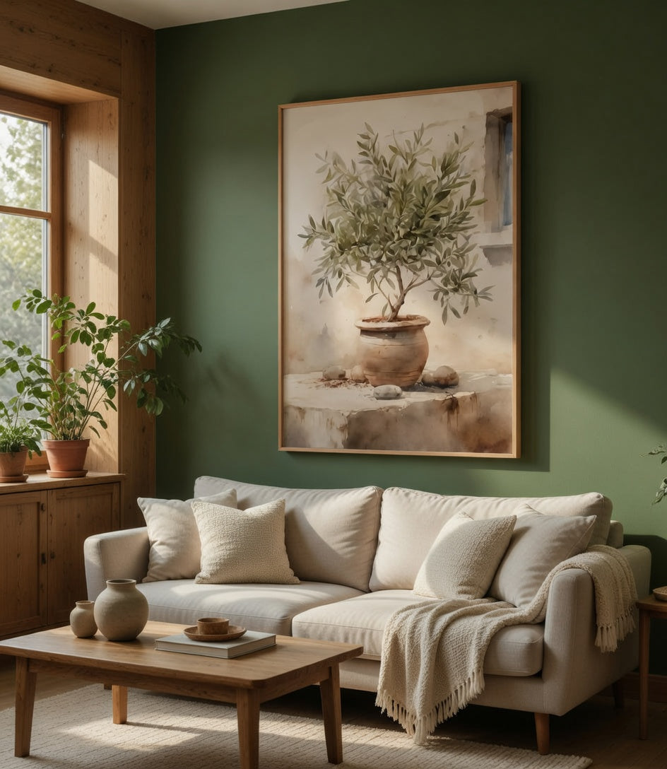 Plakat Olive Tree – Drzewo Oliwne Akwarela | Dekoracja Ścienna Winylowa
