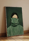 Plakat Green Turtleneck – Kobieta w Zielonym Swetrze | Editorial Quiet Luxury Dekoracja Ścienna
