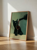Plakat Black Cat & Red Wine