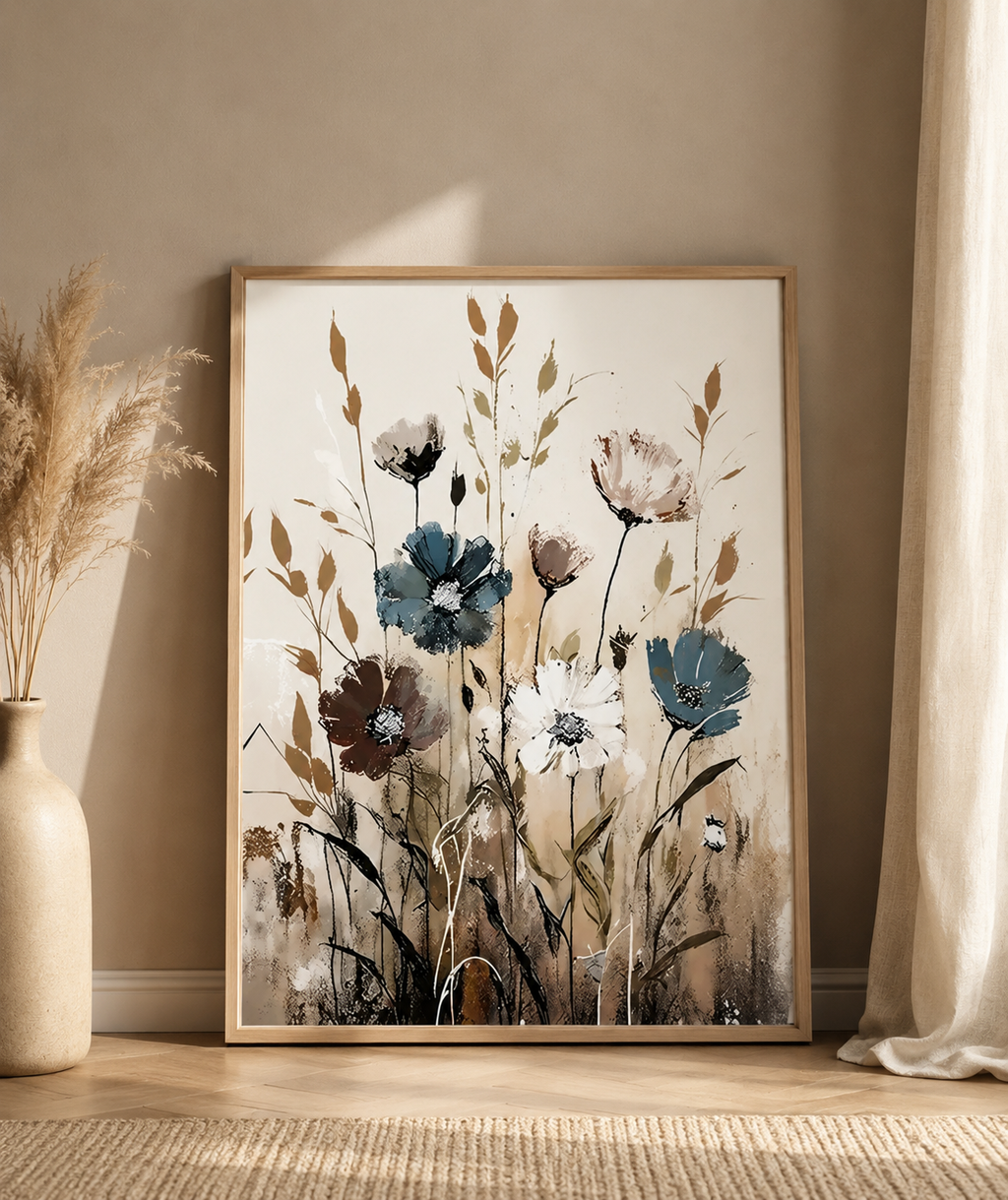 Plakat Wild Meadow Flowers – Dzikie Kwiaty w Stylu Boho | Botaniczna Dekoracja Ścienna