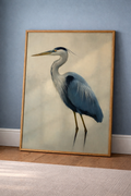 Plakat Blue Heron – Czapla Siwa | Japandi Coastal Quiet Luxury Dekoracja Ścienna