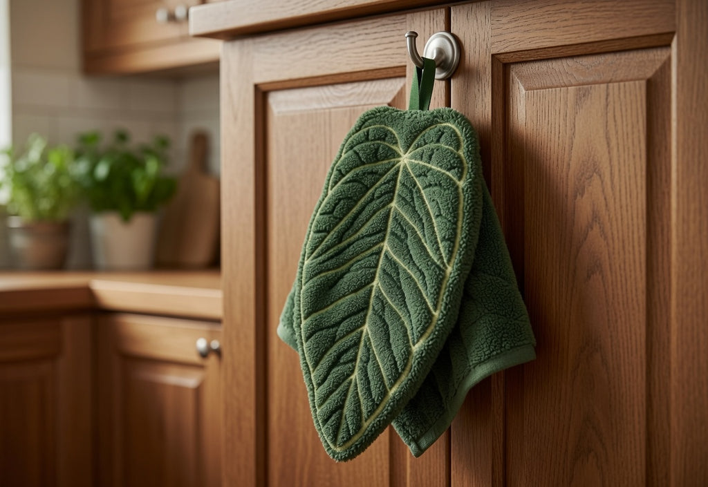 Ręczniki Liście – Zestaw 2 Botanicznych Ręczników w Kształcie Liścia | Tropical Leaf Dekoracja