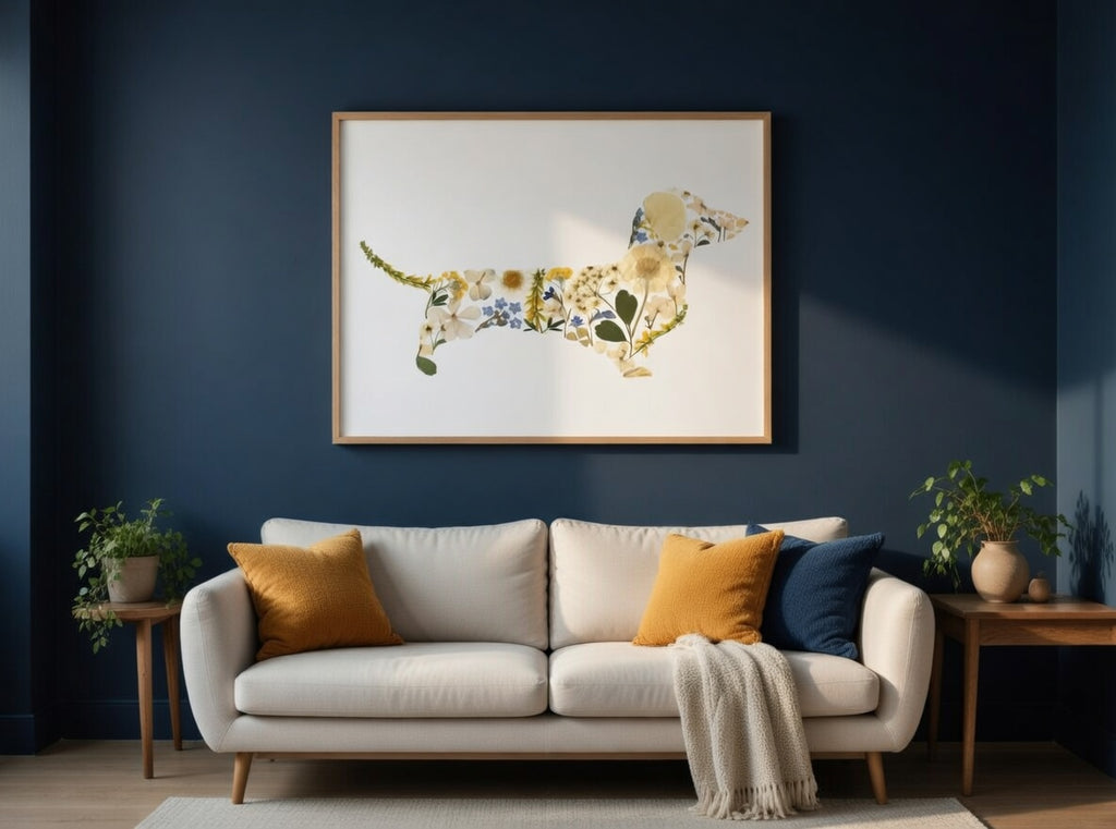 Plakat Dachshund of Flowers – Jamnik z Kwiatów | Dekoracja Ścienna Winylowa