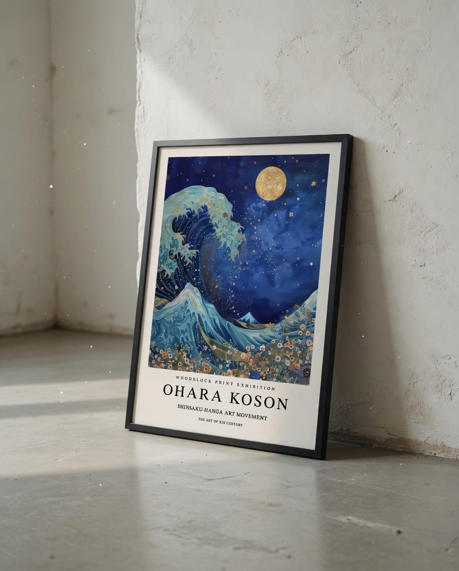 Plakat Ohara Koson – The Great Wave Night Sky Art Print
