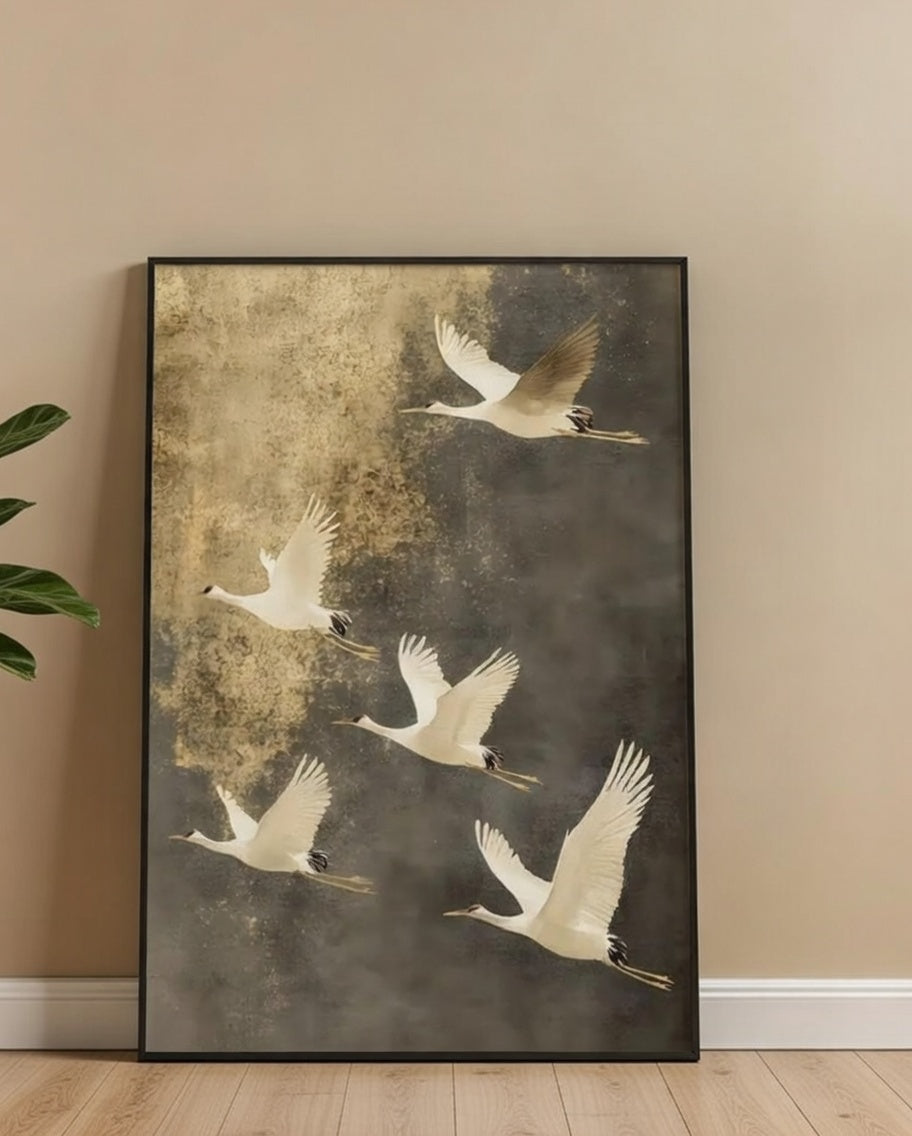 Plakat Cranes on Bronze