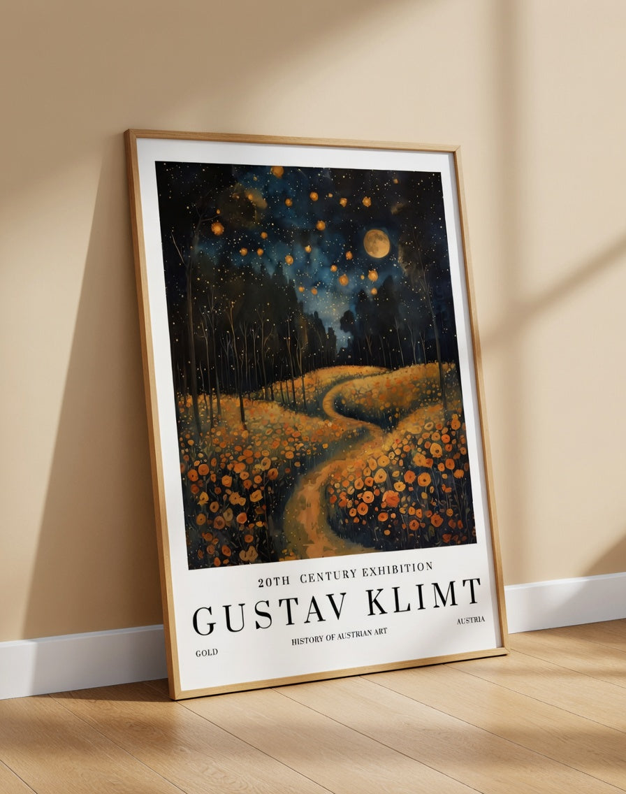 Plakat Moonlight Path Gustav Klimt – Nocny Krajobraz | Plakat Wystawowy Dekoracja Ścienna