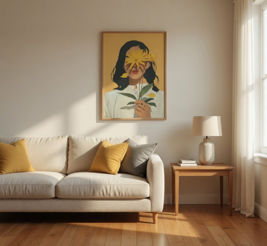 Plakat Lady on Yellow