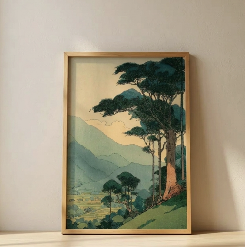 Plakat Japanese Mountain Landscape – Górski Pejzaż w Stylu Japońskim | Zen Art Dekoracja Ścienna