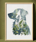 Plakat Dog Botanical Silhouette – Pies w Botanicznej Sylwetce | Nature Art Dekoracja Ścienna