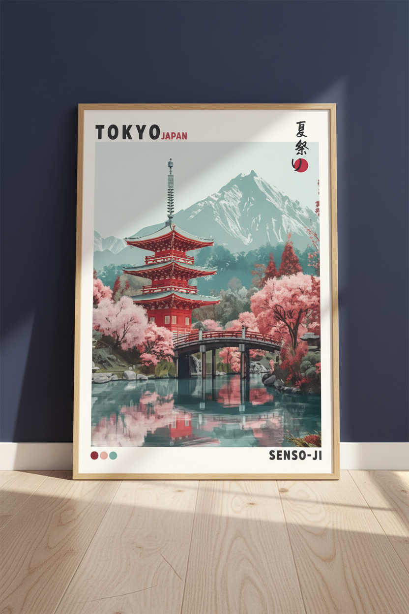 Tokyo Senso-ji – plakat oparty o ścianę