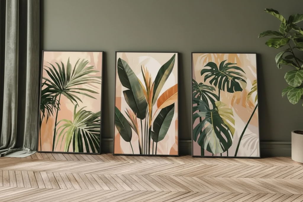 Tropical Botanical Poster – interior mockup