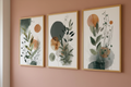 Tryptyk botaniczny abstract – oparte o ścianę