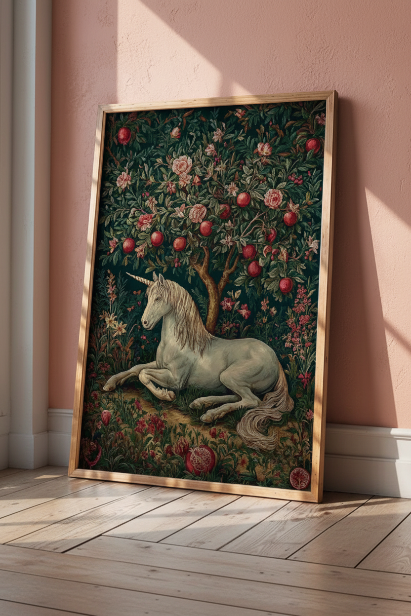 Unicorn Pomegranate – mockup ściana